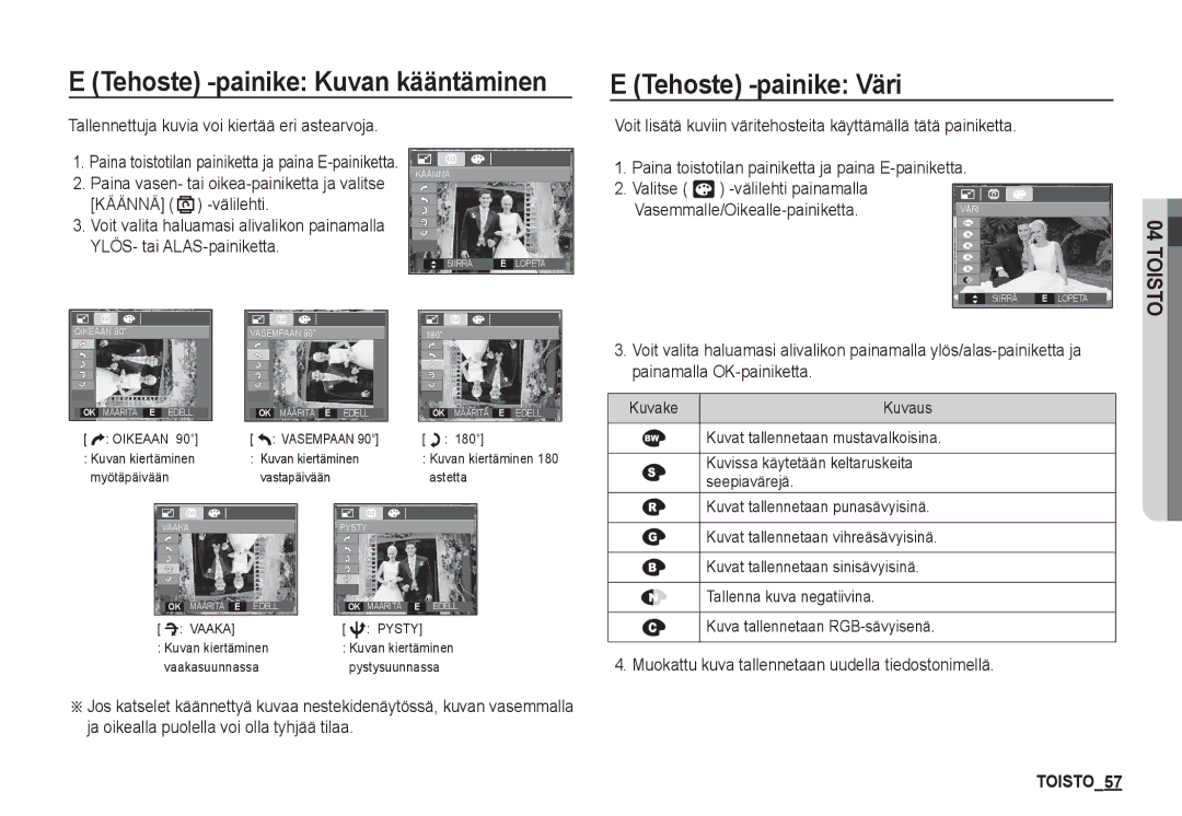 Samsung EC-S860ZSBA/E2, EC-S760ZPDA/E3 manual YLÖS- tai ALAS-painiketta, Muokattu kuva tallennetaan uudella tiedostonimellä 