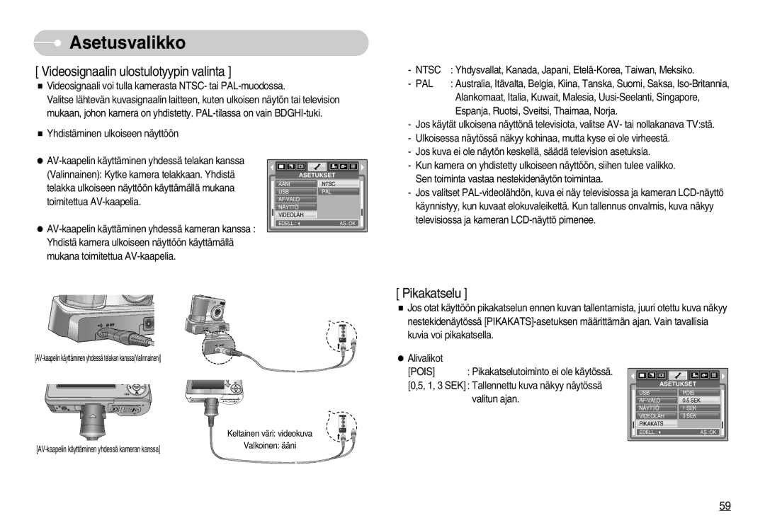 Samsung EC-S800ZBBA/E2 manual Ntsc, Pal 