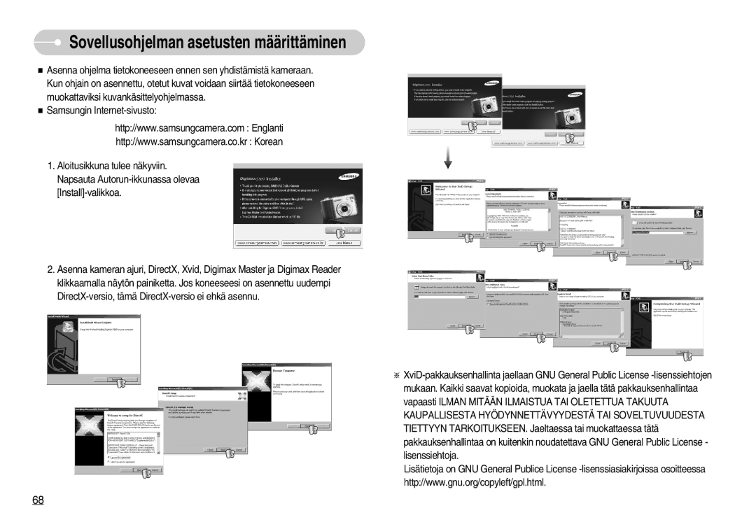 Samsung EC-S800ZBBA/E2 manual Sovellusohjelman asetusten määrittäminen 