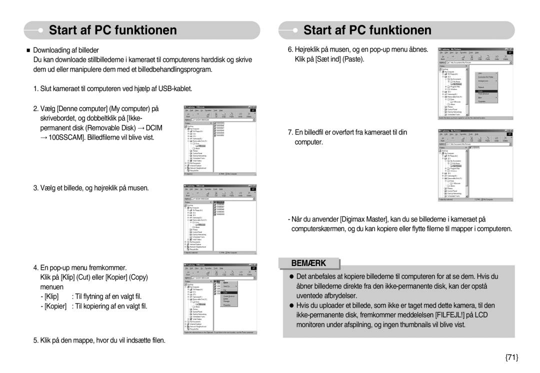 Samsung EC-S800ZBBA/E2 manual Bemærk 