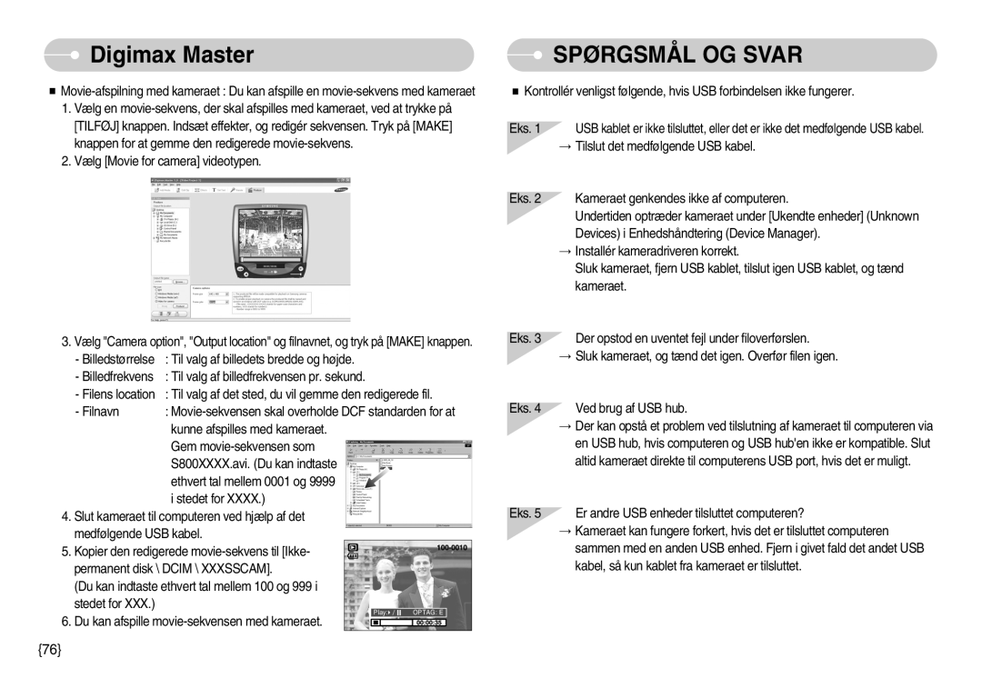 Samsung EC-S800ZBBA/E2 manual Spørgsmål OG Svar 