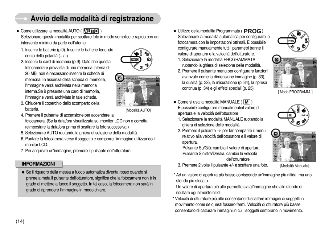 Samsung EC-S800ZBBA/E1, EC-S800ZSBA/E1 manual Avvio della modalità di registrazione 