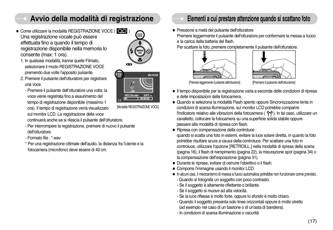 Samsung EC-S800ZSBA/E1, EC-S800ZBBA/E1 manual Elementi a cui prestare attenzione quando si scattano foto 