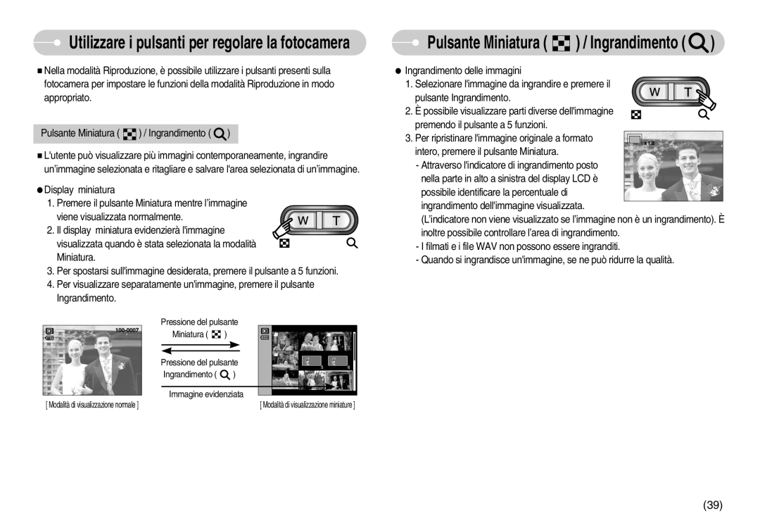 Samsung EC-S800ZSBA/E1, EC-S800ZBBA/E1 manual Utilizzare i pulsanti per regolare la fotocamera 