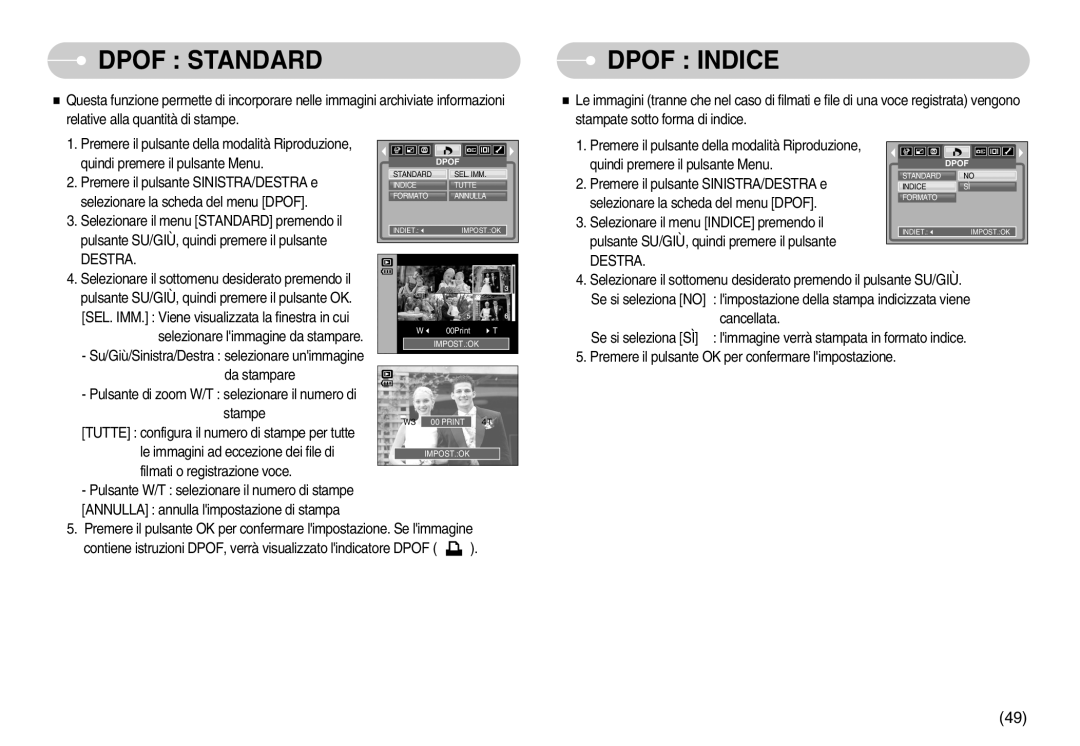 Samsung EC-S800ZSBA/E1, EC-S800ZBBA/E1 manual Dpof Standard 