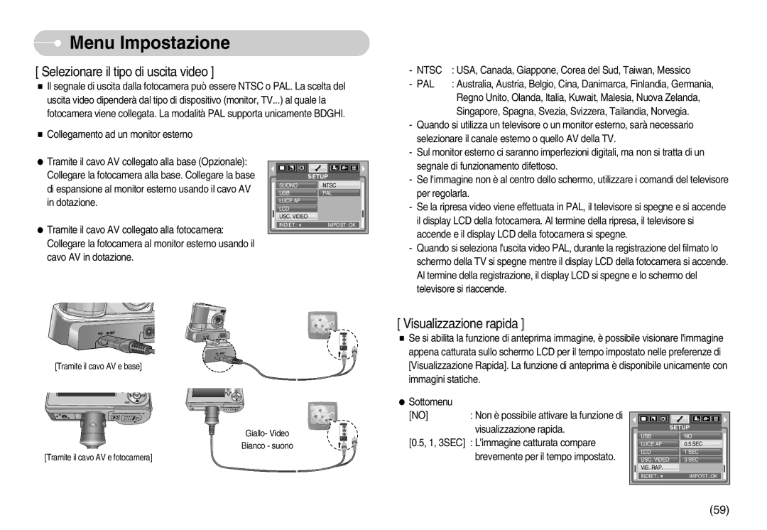 Samsung EC-S800ZSBA/E1, EC-S800ZBBA/E1 manual Ntsc, Pal 