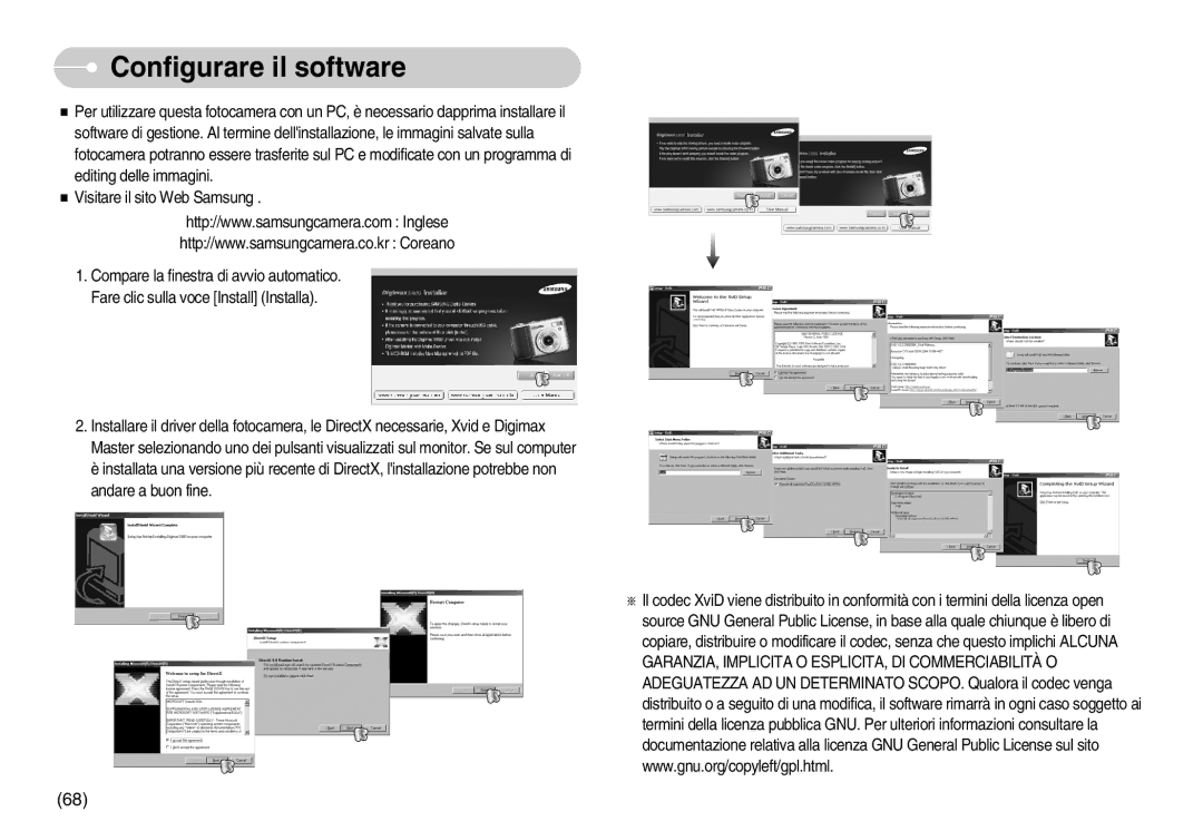 Samsung EC-S800ZBBA/E1, EC-S800ZSBA/E1 manual Configurare il software 