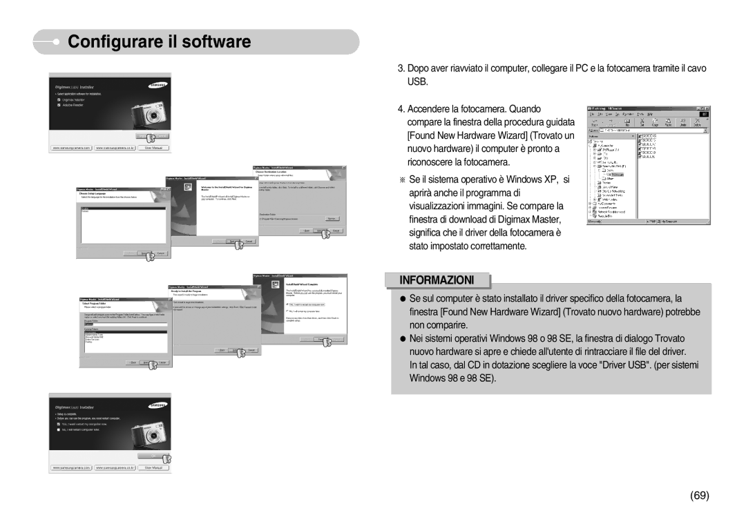 Samsung EC-S800ZSBA/E1, EC-S800ZBBA/E1 manual Configurare il software 