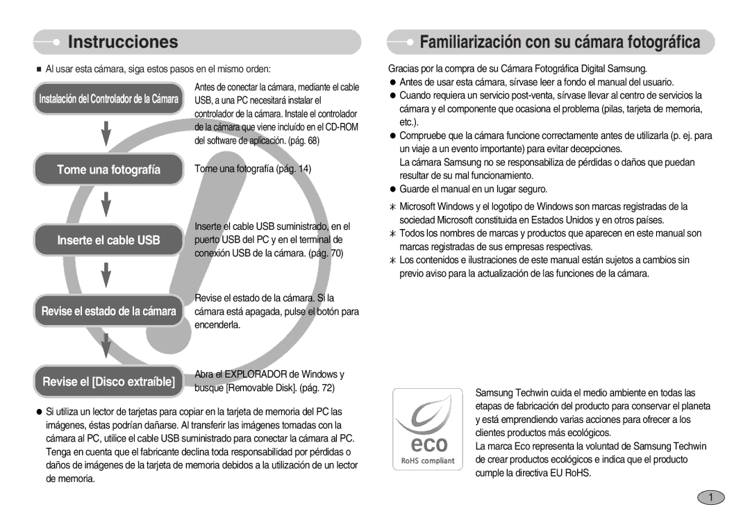 Samsung EC-S830ZSKA/BR, EC-S830ZSBA/E1 manual Instrucciones, Al usar esta cámara, siga estos pasos en el mismo orden 