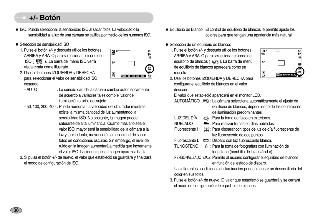 Samsung EC-S830ZBBA/E1, EC-S830ZSBA/E1, EC-S830ZSKA/BR manual Automático, Luz Del Día, Nublado, Tungsteno 