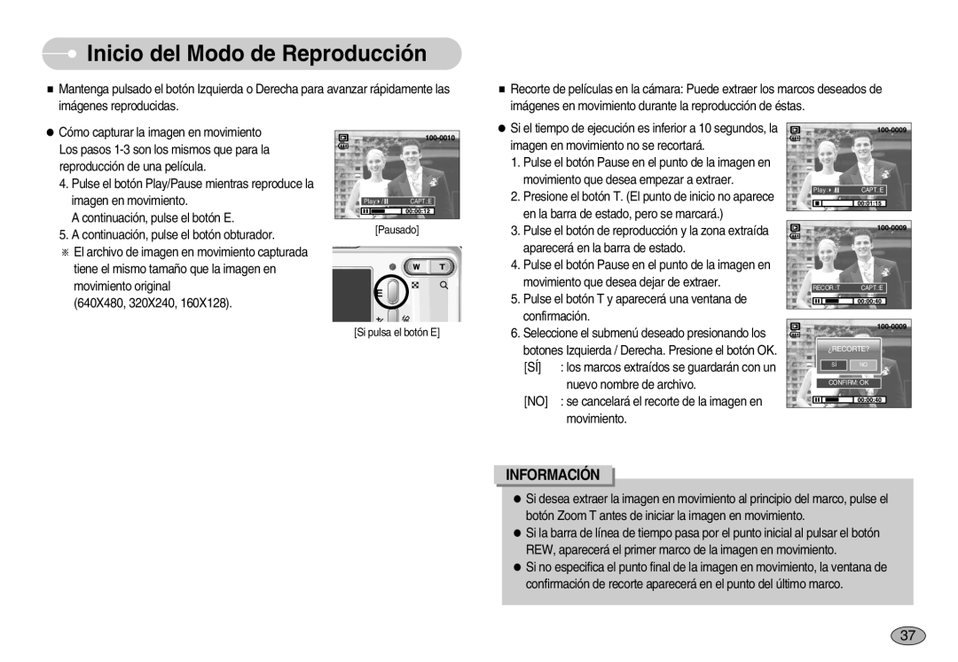 Samsung EC-S830ZSKA/BR, EC-S830ZSBA/E1, EC-S830ZBBA/E1 manual Seleccione el submenú deseado presionando los 