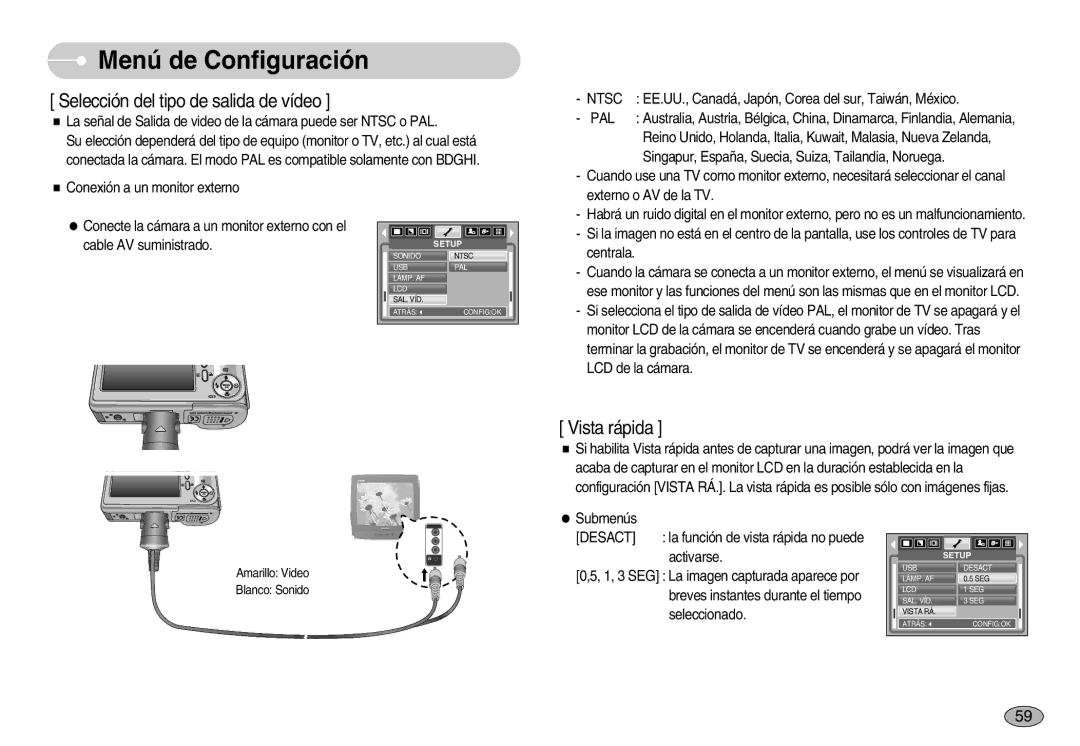 Samsung EC-S830ZSBA/E1, EC-S830ZBBA/E1, EC-S830ZSKA/BR manual Ntsc, Pal 