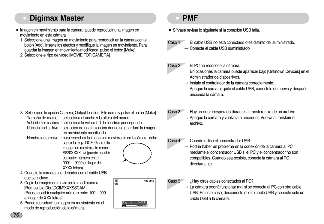 Samsung EC-S830ZSKA/BR, EC-S830ZSBA/E1, EC-S830ZBBA/E1 manual Pmf 