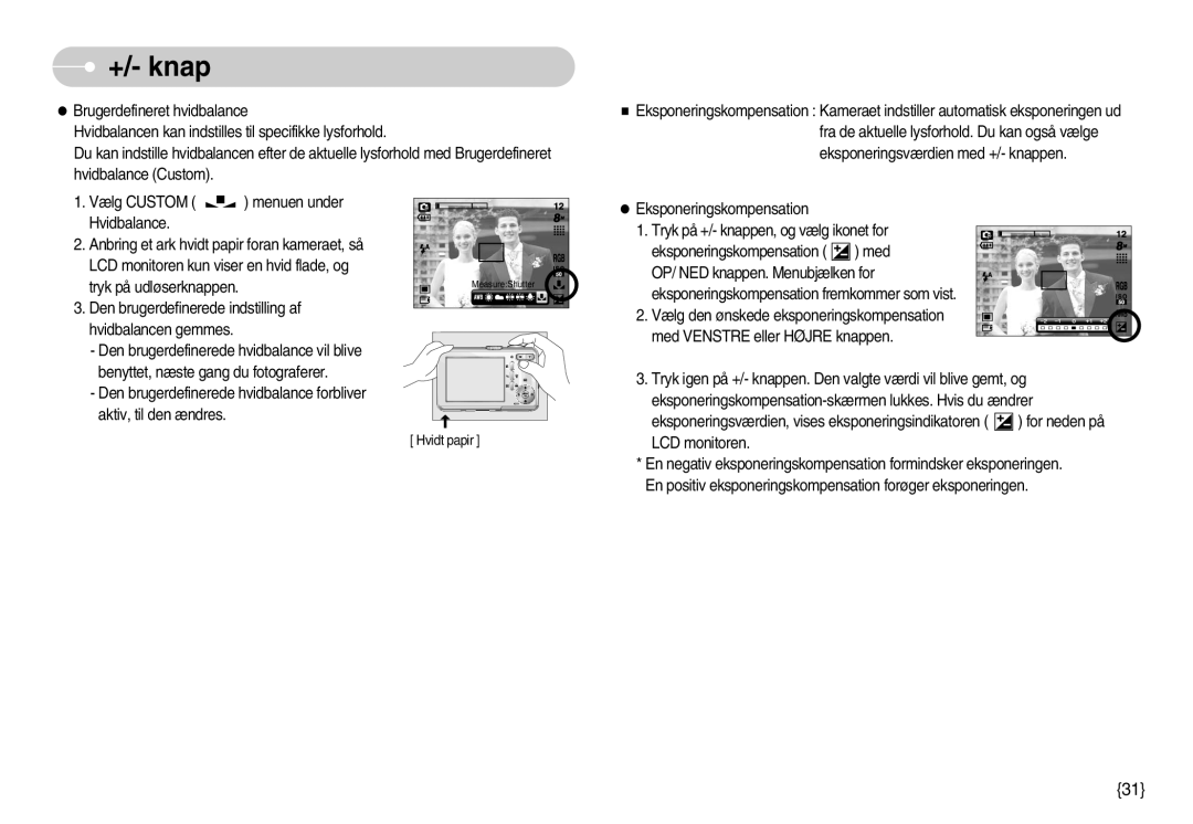 Samsung EC-S830ZSDB/DE, EC-S830ZSBB/E2, EC-S830ZBBA/FI, EC-S830ZSBA/FI, EC-S830ZSBC/E2, EC-S830ZBBC/E2 manual Hvidt papir 