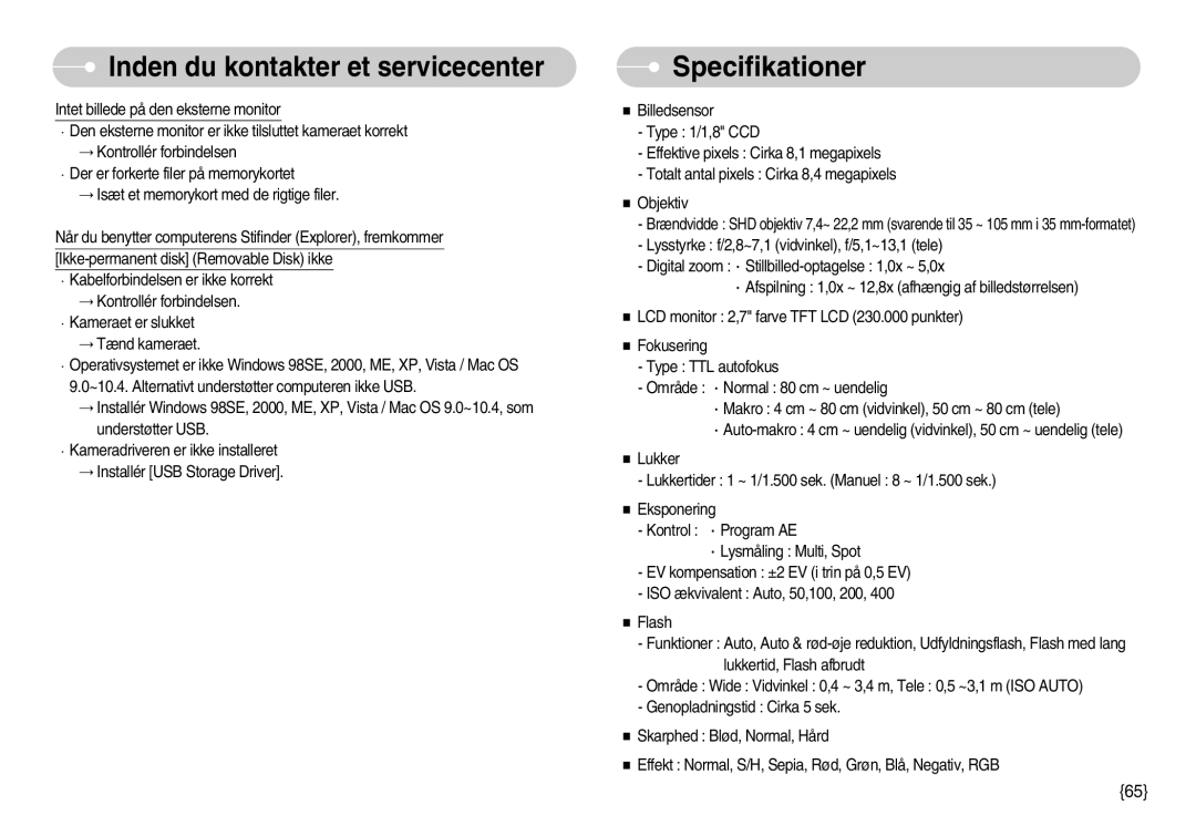 Samsung EC-S830ZSBB/E2, EC-S830ZBBA/FI, EC-S830ZSDB/DE, EC-S830ZSBA/FI, EC-S830ZSBC/E2, EC-S830ZBBC/E2 manual Specifikationer 