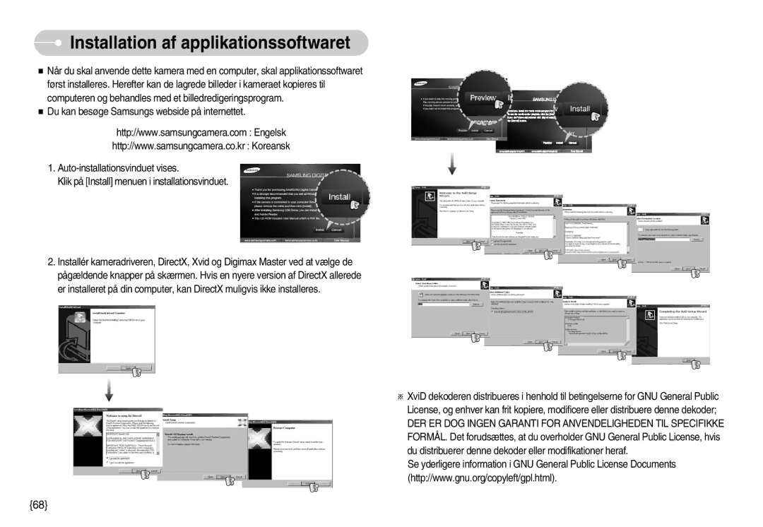 Samsung EC-S830ZSBA/FI, EC-S830ZSBB/E2, EC-S830ZBBA/FI, EC-S830ZSDB/DE, EC-S830ZSBC/E2 Installation af applikationssoftwaret 