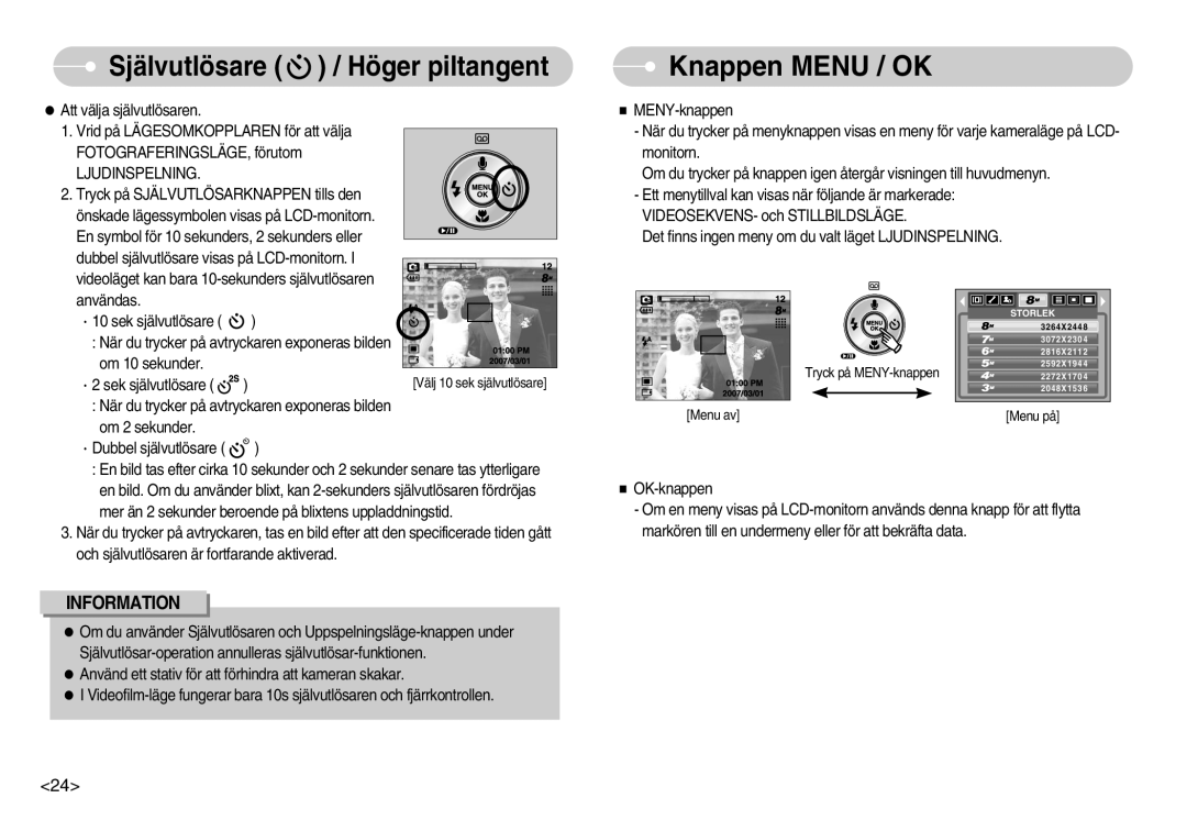 Samsung EC-S830ZBBA/FI, EC-S830ZSBB/E2, EC-S830ZSDB/DE, EC-S830ZSBA/FI, EC-S830ZSBC/E2 manual Knappen Menu / OK, Ljudinspelning 