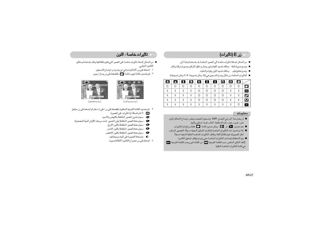 Samsung EC-S850ZSBF/E1, EC-S850ZSBM/E1, EC-S850ZBBM/E1, EC-S850ZBBA/E1, EC-S850ZSBJ/E1 ¢Q£Od«‹ E ¸, KuÊ∞« îUÅW ¢Q£Od«‹, AR-27 