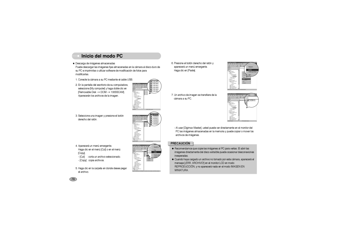 Samsung EC-S850ZBBM/E1, EC-S850ZSBM/E1, EC-S850ZBBA/E1 manual Precaución 