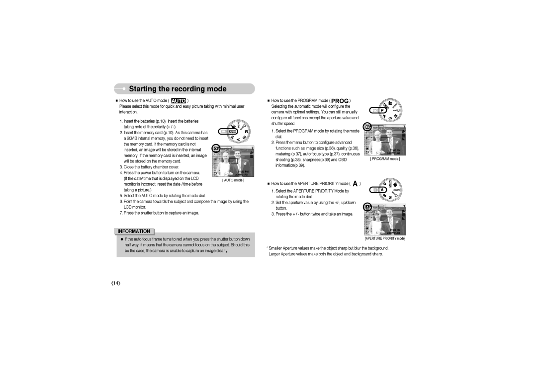 Samsung EC-S850ZSBG/E1, EC-S850ZSBM/E1, EC-S850ZBBM/E1, STW-S850S, STW-S850B, EC-S850ZBBA/E1 manual Starting the recording mode 