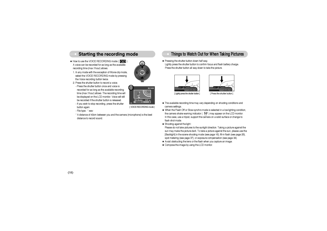 Samsung EC-S850ZBBD/E1, EC-S850ZSBM/E1, EC-S850ZBBM/E1, STW-S850S, STW-S850B Things to Watch Out for When Taking Pictures 