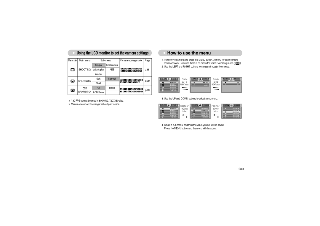 Samsung EC-S850ZSBJ/E1, EC-S850ZSBM/E1, EC-S850ZBBM/E1, STW-S850S, STW-S850B, EC-S850ZSAA How to use the menu, Shooting, Aeb 