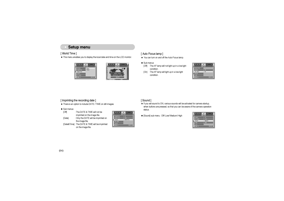 Samsung STW-S850B, EC-S850ZSBM/E1, EC-S850ZBBM/E1, STW-S850S, EC-S850ZBBA/E1, EC-S850ZSBJ/E1 Imprinting the recording date 