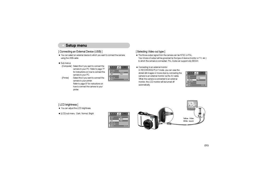 Samsung EC-S850ZBBA/E1, EC-S850ZSBM/E1, EC-S850ZBBM/E1, STW-S850S, STW-S850B, EC-S850ZSBJ/E1 Connecting an External Device USB 