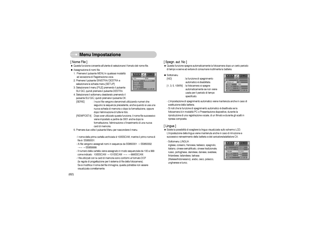 Samsung STW-S850B, EC-S850ZSBM/E1, EC-S850ZBBM/E1, STW-S850S manual Nome File 