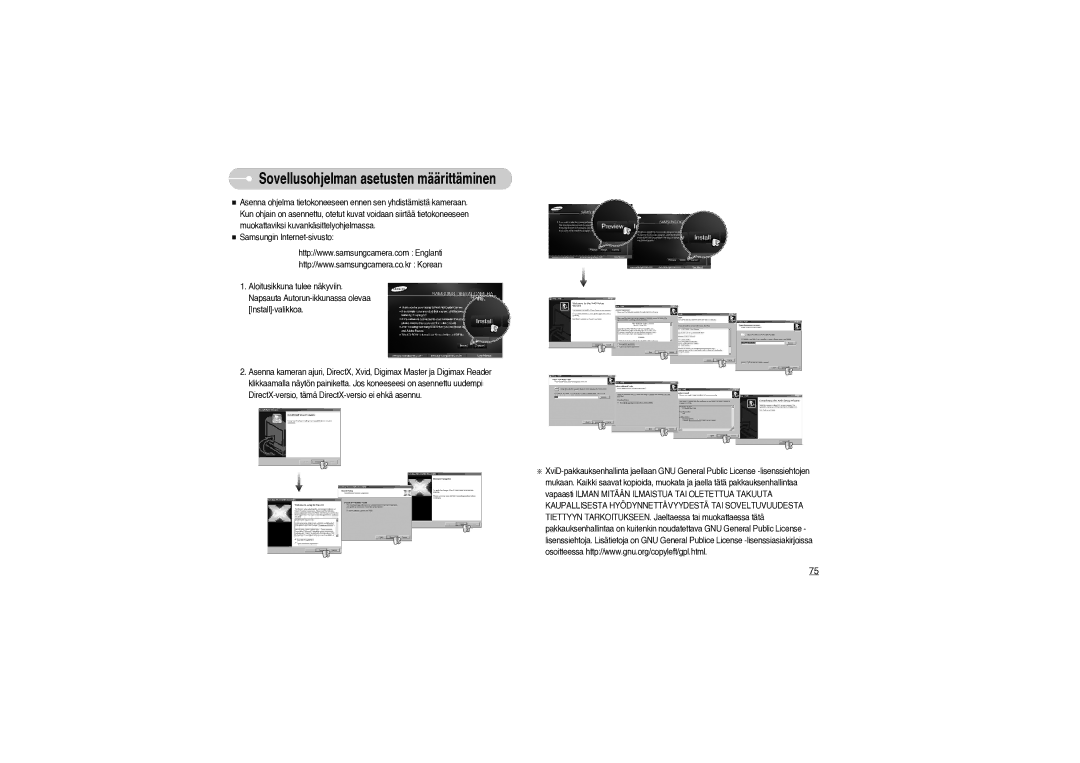 Samsung EC-S850ZSBM/E1, EC-S850ZBBM/E1 manual Sovellusohjelman asetusten määrittäminen 