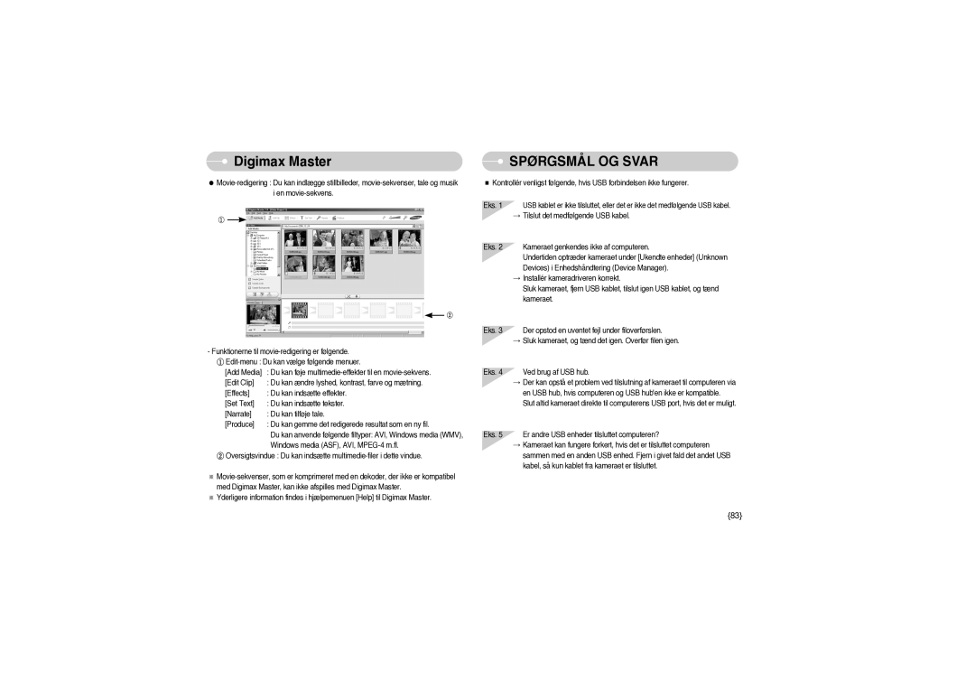 Samsung EC-S850ZSBM/E1, EC-S850ZBBM/E1 manual DigimaxFAQ Master, Spørgsmål OG Svar 