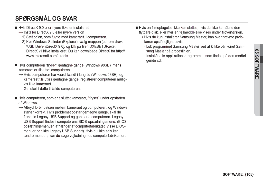 Samsung EC-S85ZZBBA/E2, EC-S85ZZSBA/E2 manual SOFTWARE105 