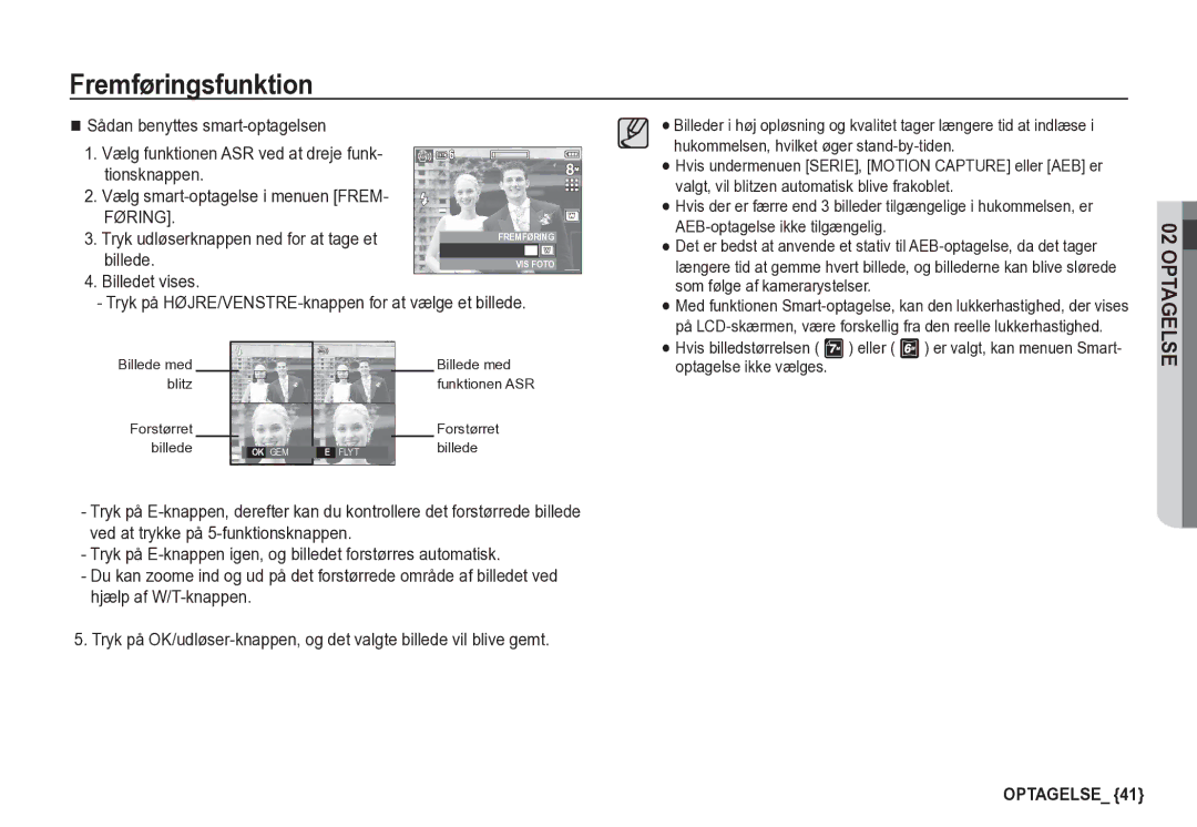 Samsung EC-S85ZZBBA/E2, EC-S85ZZSBA/E2 manual Billede med blitz Forstørret billede 