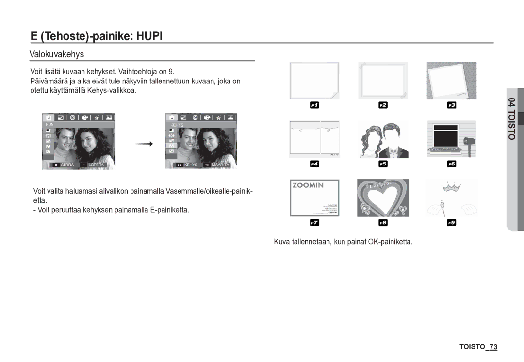 Samsung EC-S85ZZBBA/E2, EC-S85ZZSBA/E2 manual TOISTO73 