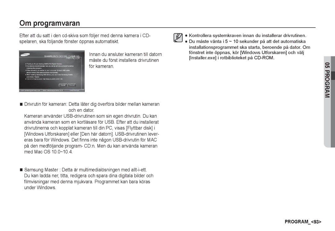 Samsung EC-S85ZZBBA/E2, EC-S85ZZSBA/E2 manual Program 