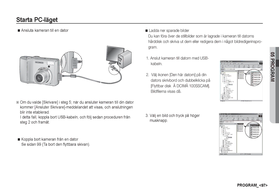 Samsung EC-S85ZZBBA/E2, EC-S85ZZSBA/E2 manual Välj en bild och tryck på höger musknapp 