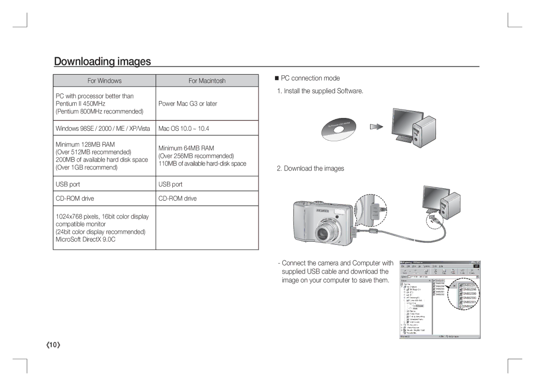 Samsung EC-S85ZZBAA, EC-S85ZZPAA, EC-S85ZZSAA manual Downloading images 