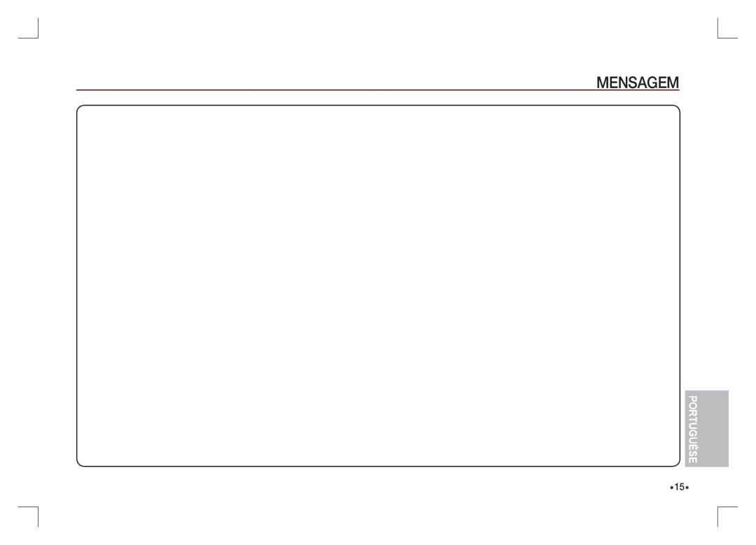 Samsung EC-S85ZZSAA, EC-S85ZZPAA, EC-S85ZZBAA manual Mensagem 