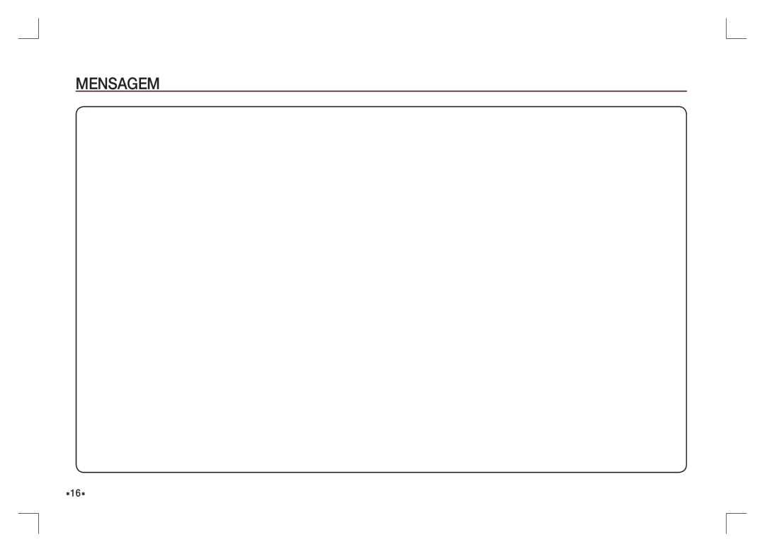 Samsung EC-S85ZZBAA, EC-S85ZZPAA, EC-S85ZZSAA manual Mensagem 