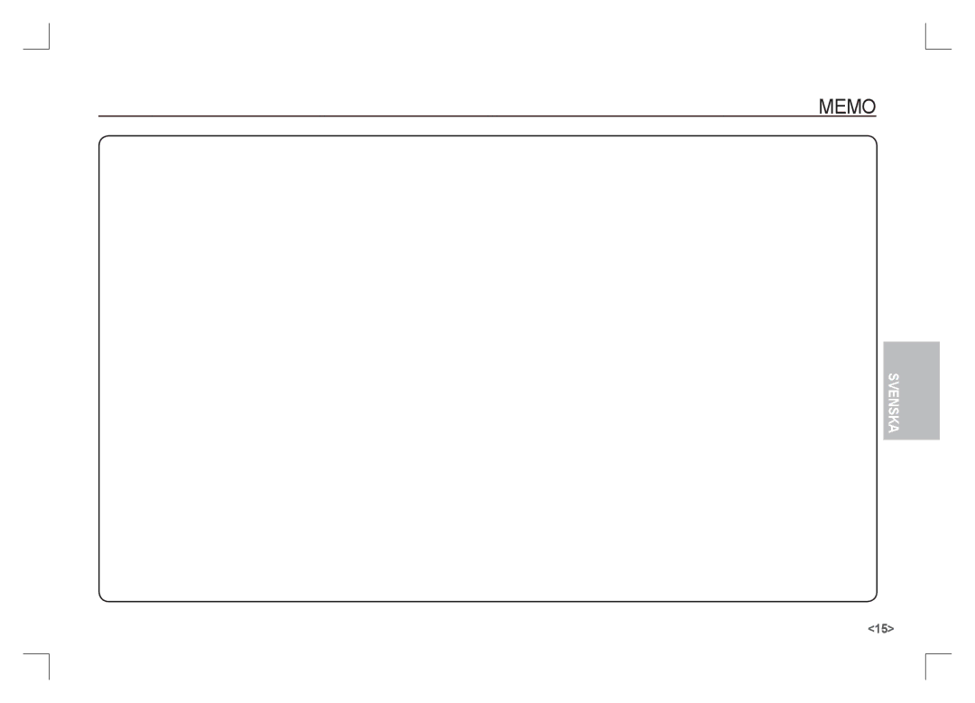 Samsung EC-S85ZZSAA, EC-S85ZZPAA, EC-S85ZZBAA manual Memo 