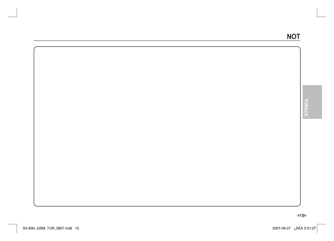 Samsung EC-S85ZZPAA, EC-S85ZZSAA, EC-S85ZZBAA manual Not 