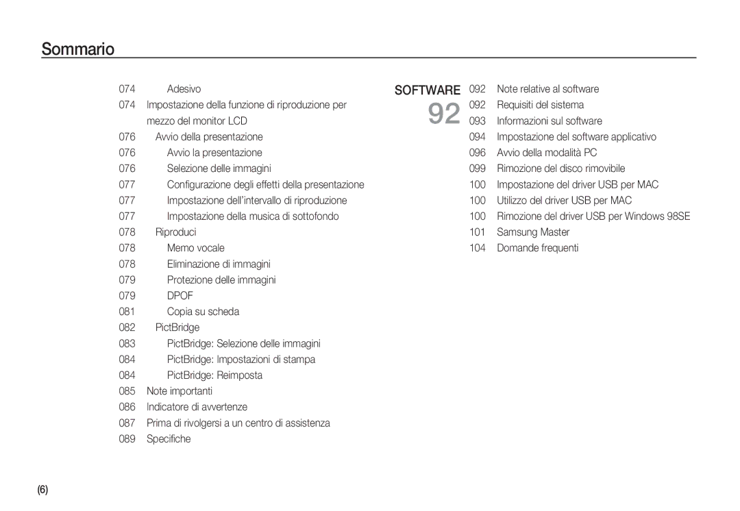 Samsung EC-S85ZZSBA/E2, EC-S85ZZSBA/E1, EC-S85ZZBBA/E1, EC-S85ZZPBA/IT, EC-S85ZZSBA/IT, EC-S85ZZBBA/IT manual Dpof 