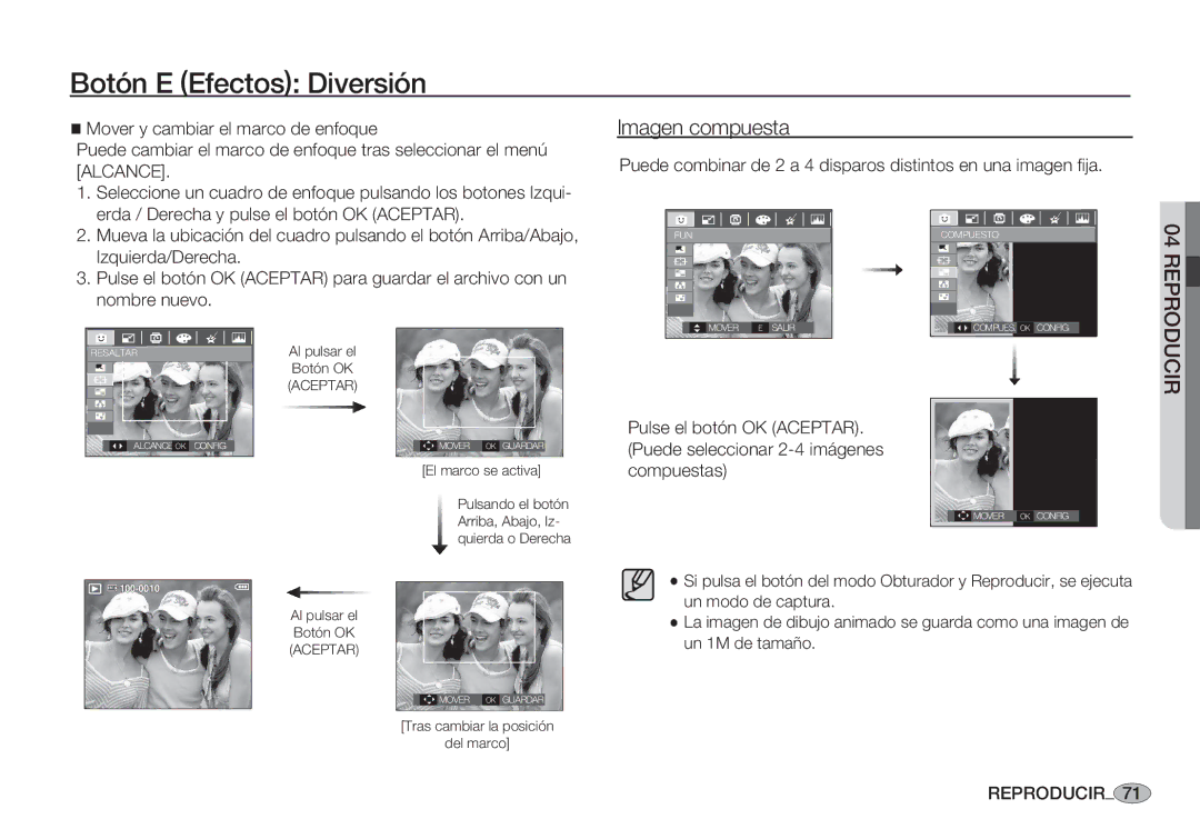 Samsung EC-S85ZZBBB/SP, EC-S85ZZSBA/E1, EC-S85ZZSBA/E2, EC-S85ZZPBA/E1, EC-S85ZZBBA/E1, EC-S85ZZSBB/E1 manual Al pulsar el 