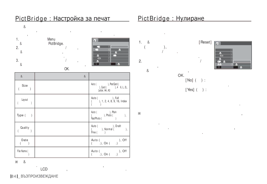 Samsung EC-S85ZZBDA/E3, EC-S85ZZSBB/E3 manual PictBridge ǵȈșȚȘȖȑȒȈ ȏȈ ȗȍȟȈȚ 