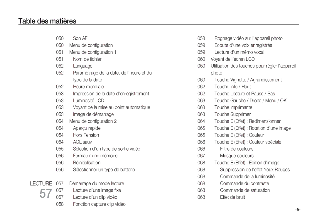 Samsung EC-S85ZZSBA/E2, EC-S85ZZSBB/E3 manual Touche Gauche / Droite / Menu / OK, Touche E Effet Rotation d’une image 