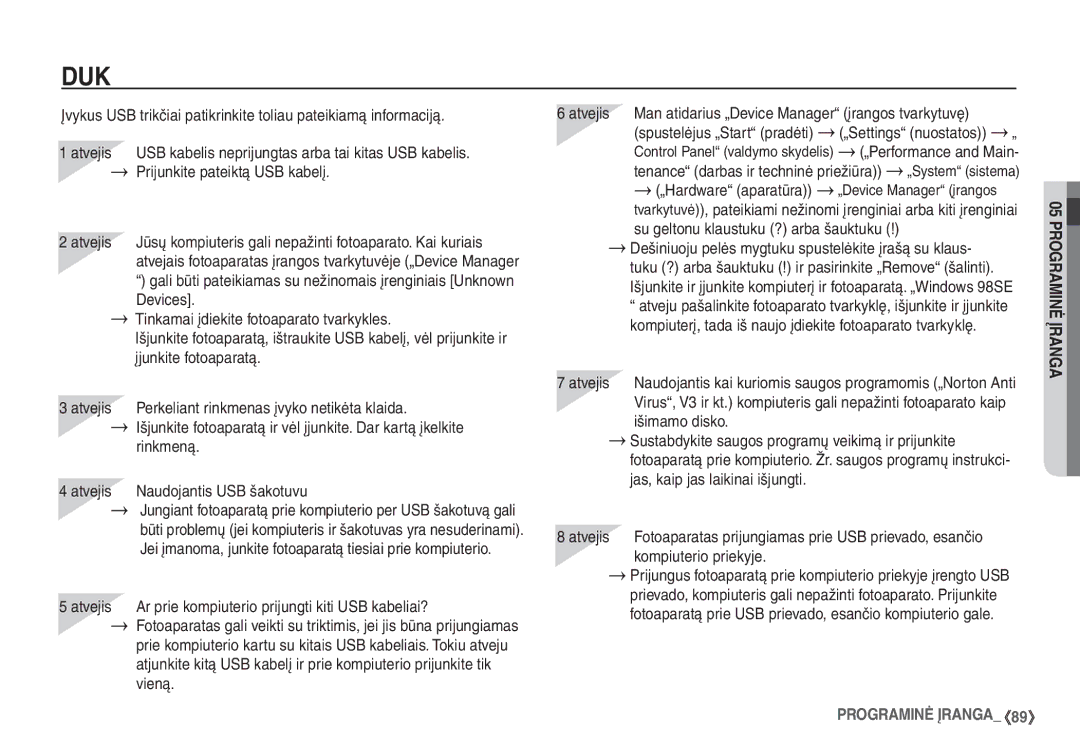 Samsung EC-S860ZBBA/RU manual Devices, Tinkamai įdiekite fotoaparato tvarkykles, Vieną, Išimamo disko, Kompiuterio priekyje 