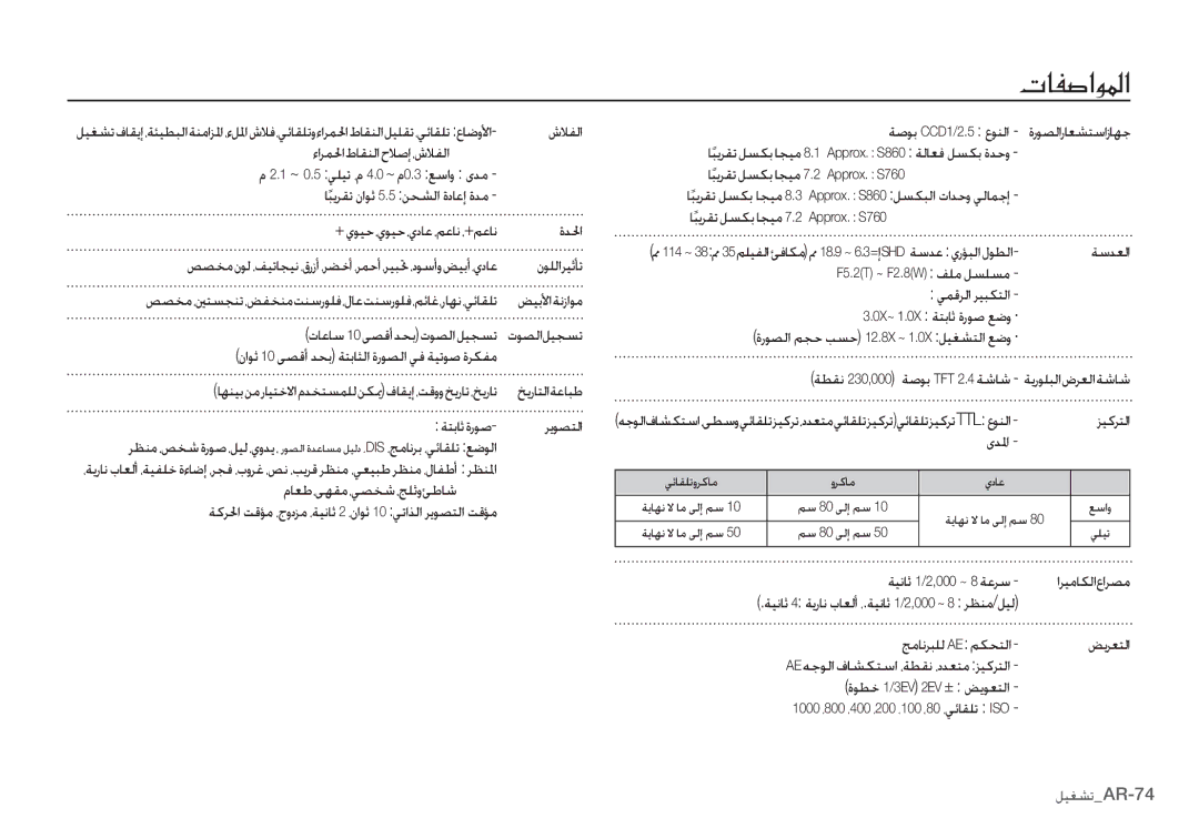 Samsung EC-S760ZSBA/US manual @¬r?Èš?, 0X~ 1.0X ǀƄŮƾŰȜȤǞǧǕǤȶ ·, ȷǋƓȚ, ǀƸſƾŰ 1/2,000 ~ 8ǀŸǍŴ, ȜǞƭų 1/3EV 2EV ± ǒƁǞƯƄŽȚ 