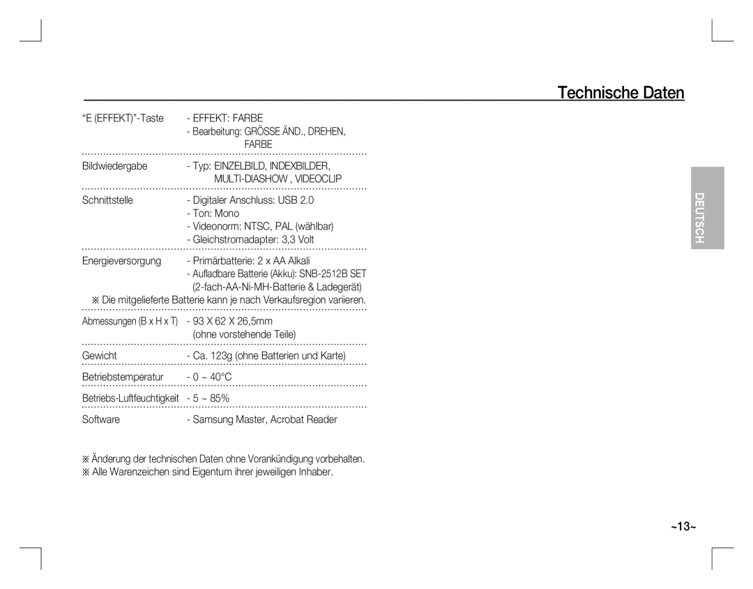 Samsung EC-S760ZSBA/IT, EC-S860ZSBA/FR, EC-S860U01KFR, EC-S760ZPDA/E3, EC-S860ZSDA/E3, EC-S860ZPDA/E3, EC-S860ZUAA Effekt Farbe 