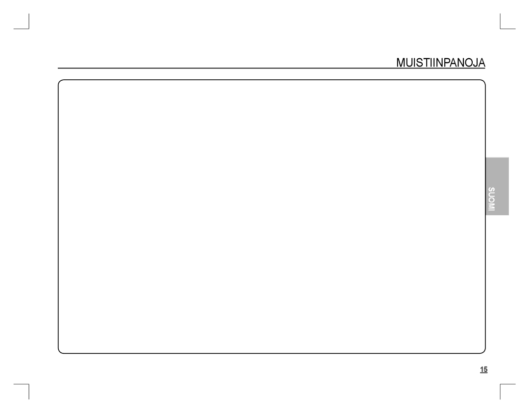 Samsung EC-S760ZBBB/E1, EC-S860ZSBA/FR, EC-S860U01KFR, EC-S760ZPDA/E3, EC-S860ZSDA/E3, EC-S860ZPDA/E3 manual Muistiinpanoja 