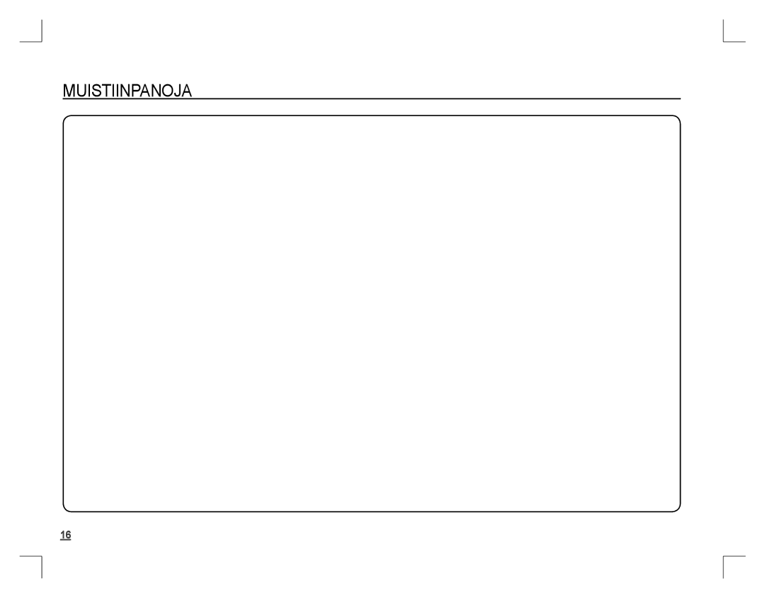 Samsung EC-S760ZUBB/E1, EC-S860ZSBA/FR, EC-S860U01KFR, EC-S760ZPDA/E3, EC-S860ZSDA/E3, EC-S860ZPDA/E3 manual Muistiinpanoja 